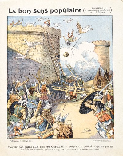 Les oies sauvent le Capitole romain des envahisseurs gaulois, de 